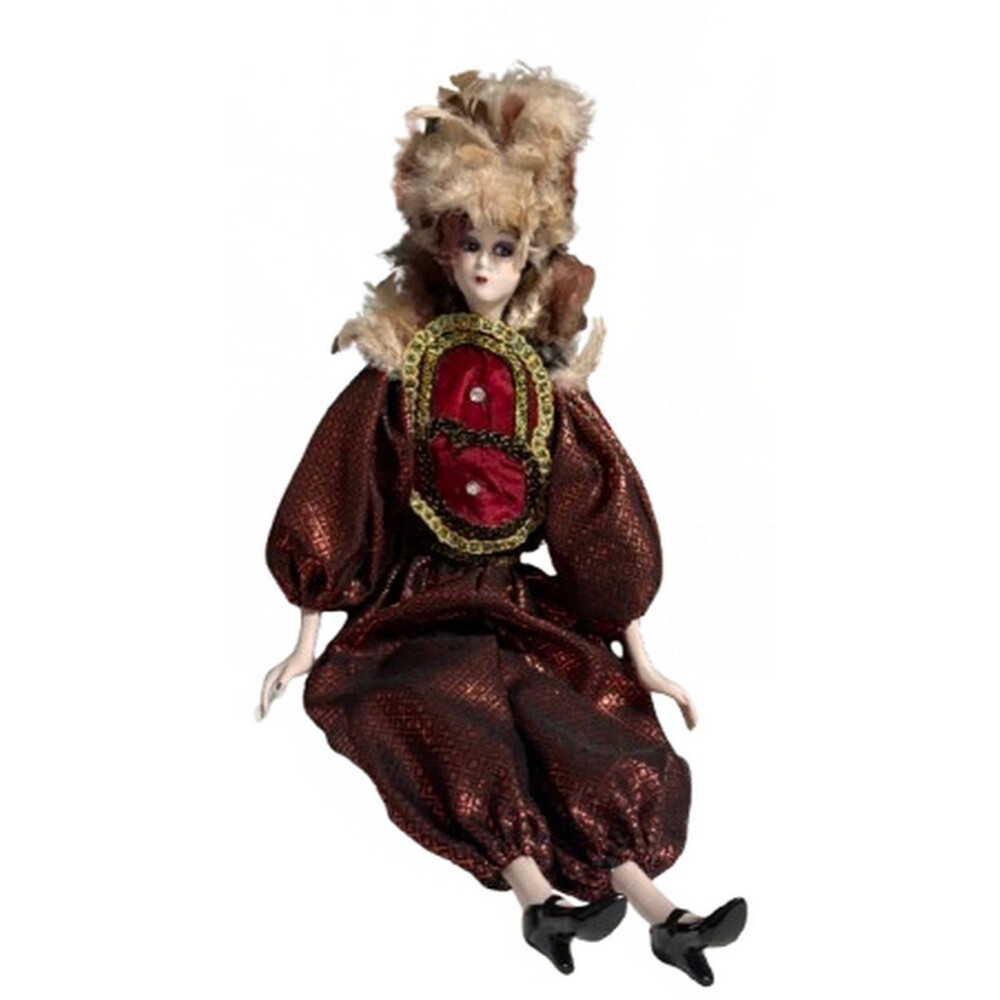 Porcelain Doll Collectible Jester Harlequin Delicate Facial & Hand Features